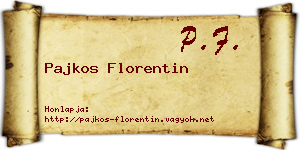 Pajkos Florentin névjegykártya